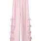 Pink Plaid Side Bow Tie Pants
